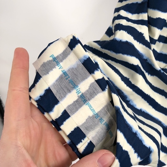 TORI PRAVER Indigo Stripe One Piece Halter Swimsuit Strappy Stripes Swim Women S - Picture 6 of 8